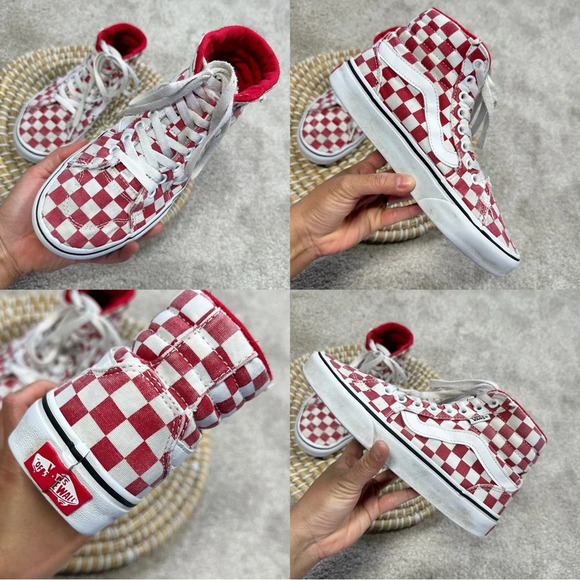Vans Women’s Filmore High-Top Checkerboard Red Lace Up Sneakers Size 6 - Picture 12 of 13
